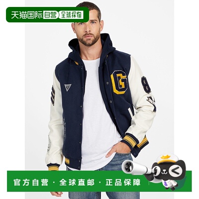 自营guessLark Varsity Jacket - suiting blue 美国奥莱直发外套