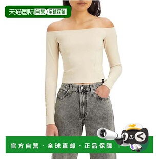 自营Levi's Graphic Lexie Bardot上衣女士沙修身露肩作物FROG426