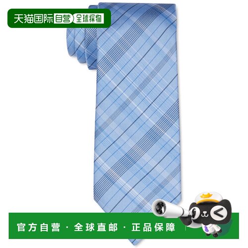 自营Calvin Klein Men's Diffuse Shadow Plaid Slim Tie - brisk