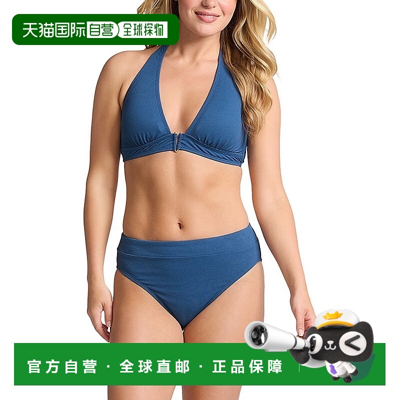 自营 tommy bahama汤米 巴哈马群岛泳装Halter Top女式Indigo Tid