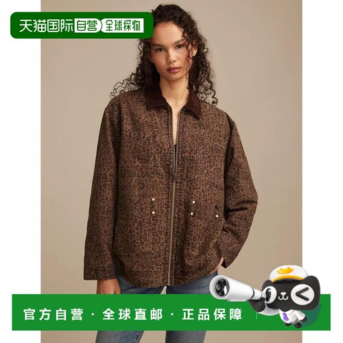 自营Lucky Brand Women's Washed Oversized Chore Jacket - dark