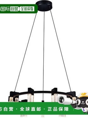 自营 vonnSorrento VAC3139BL 27 英寸黑色集成 LED 圆形枝形吊灯