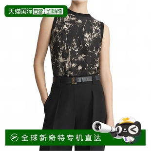 自营 美国奥莱直发 lafayette 148黑色多色圆领贝壳上衣