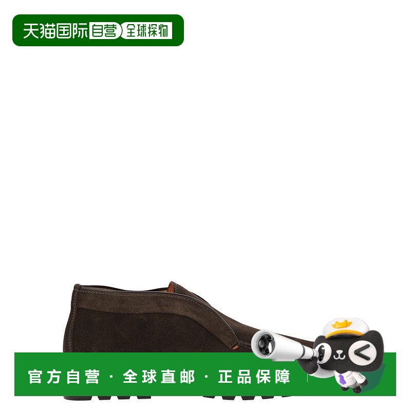 自营santoniSuede Ankle Boot Without Laces - brown 美国奥莱直