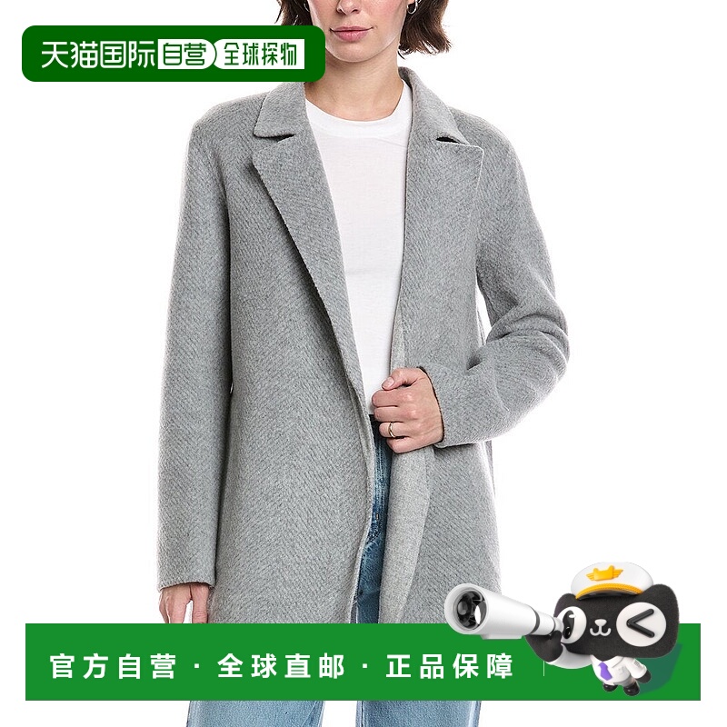 自营theory理论Sileena羊毛大衣-灰色 美国奥莱直发