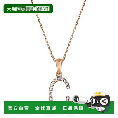 自营 sabrina14k 玫瑰金和钻石初始项链 - 玫瑰 c 美国奥莱直发