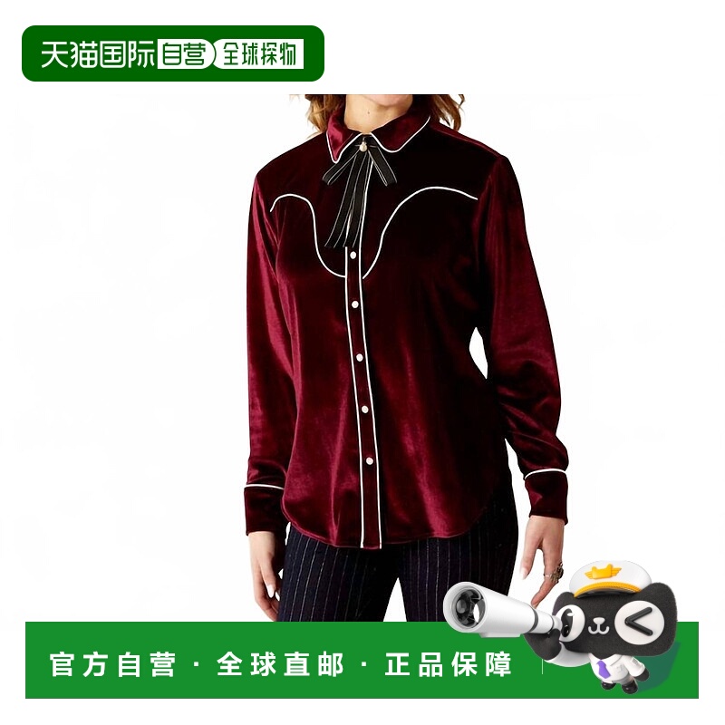 自营ariatCasa Rosa勃艮第长袖按扣衬衫 美国奥莱直发