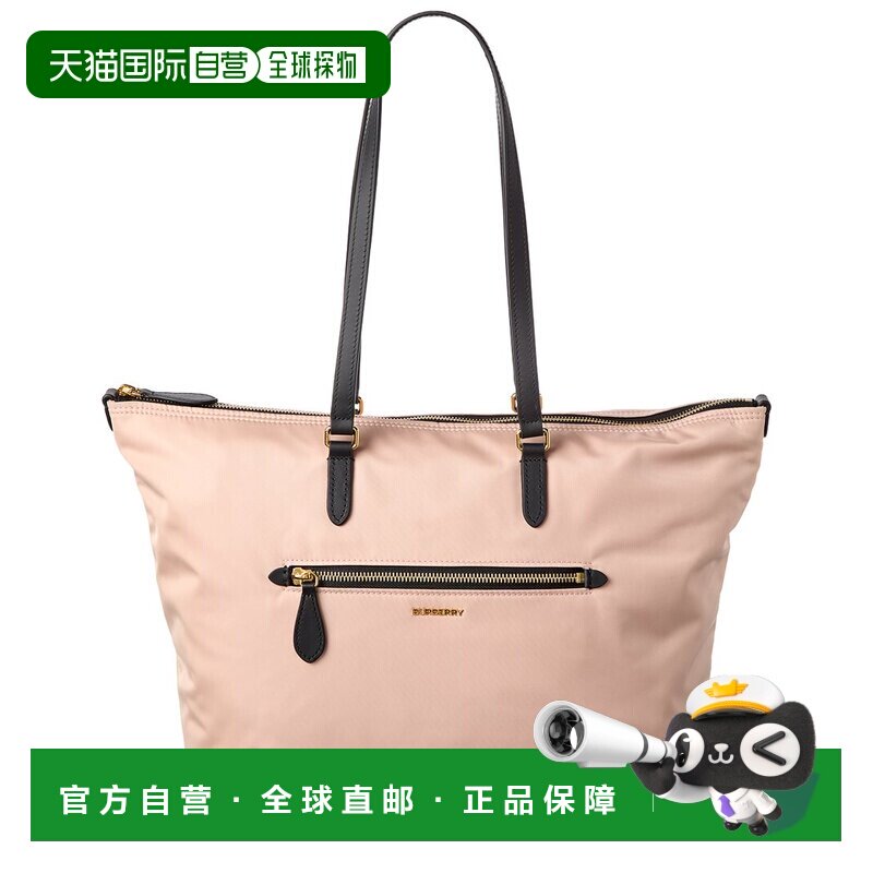 自营Burberry Leather Tote - pink 美国奥莱直发单肩包手提包