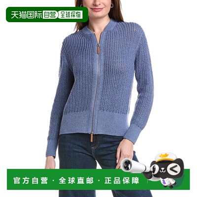 自营Lafayette 148 New York Textured Stitch Zip Front Cardiga