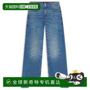 下摆 靛蓝色牛仔 带阶梯式 美国 深蓝色 boss宽松版 自营 牛仔裤