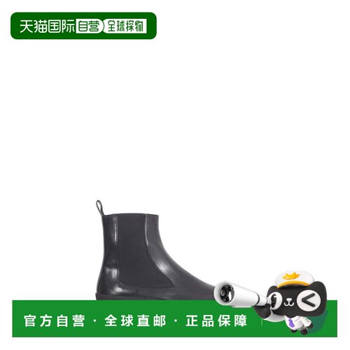 自营jil sanderBlack Leather Block Heel Ankle Boots - black