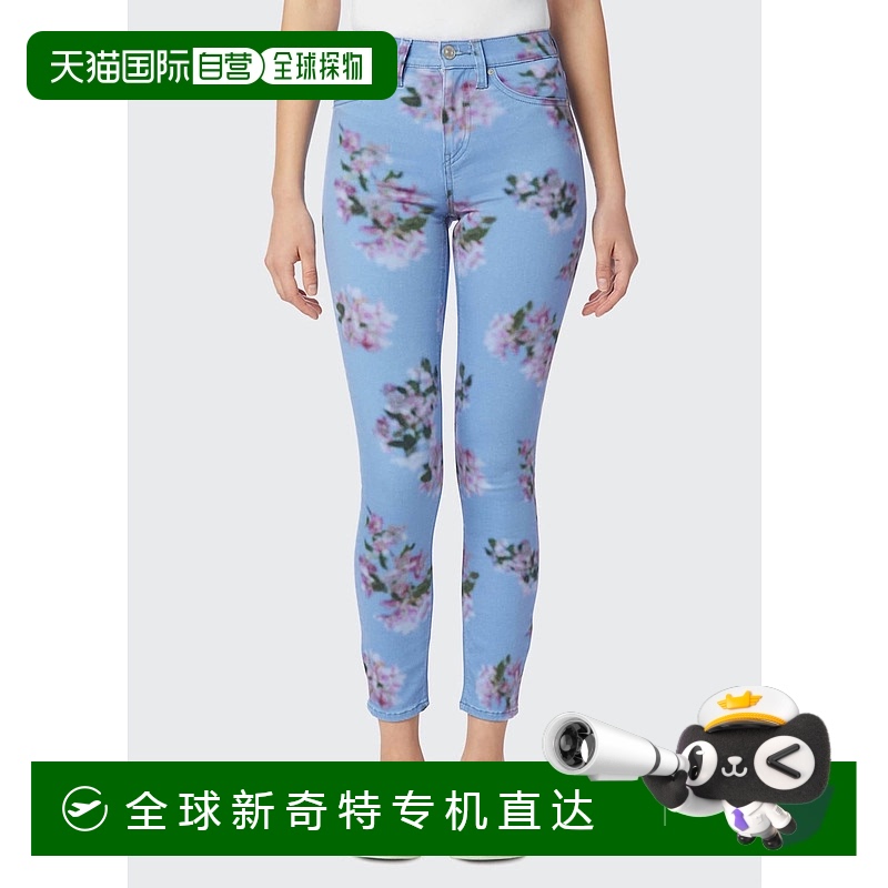 自营hudsonBarbara 模糊花卉图案紧身九分牛仔裤 - blurry Floral