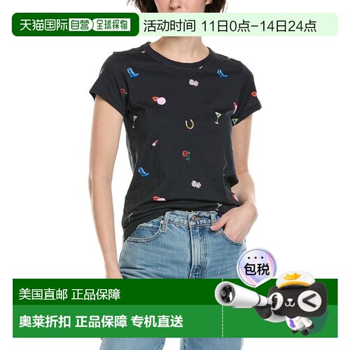 自营rag & bone All Over RB Patch T-Shirt - black 美国奥莱直