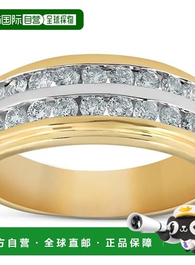 自营 pompeii31 克拉钻石男士双排结婚戒指 10k 黄金 - 10k 黄金