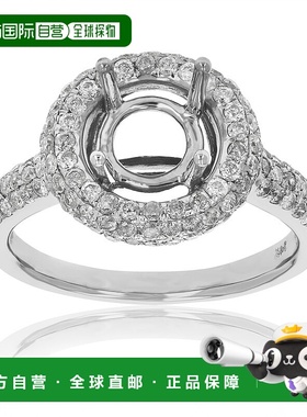 自营 vir jewels0.90 克拉钻石半镶订婚戒指 14K 白金婚礼 - 白色