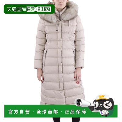 自营TAHARI Women's Phoebe Oversized Faux Fur Trim Maxi Coat,