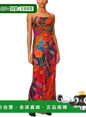 自营FARM Rio Vintage Wave Multicolor Sleeveless Maxi Dress -