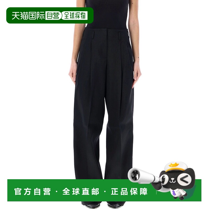 自营golden gooseWide-Leg Smoking Pants With Pleats - black