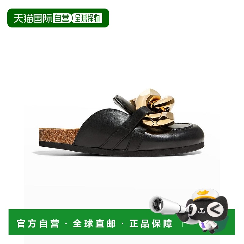 1h可退 【美国直邮】JW Anderson|厚底纳帕链条拖鞋