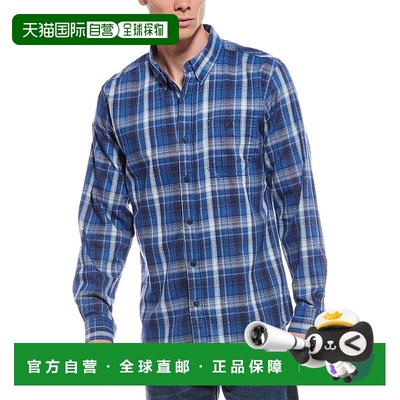 自营weatherproof vintage耐候复古褪色格子法兰绒衬衫-蓝色 美国