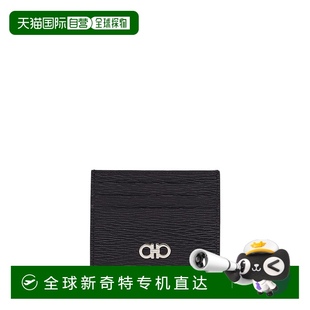 Gancini雙色名片夾 自營 salvatore ferragamo菲拉格慕男式 黑色