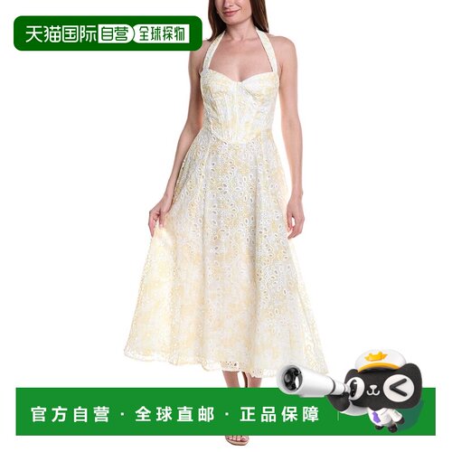 自营Bardot Pollie露带中长款连衣裙-黄色 美国奥莱直发吊带