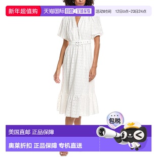 自营Diane von Furstenberg Polina Midi Dress - white 美国奥莱