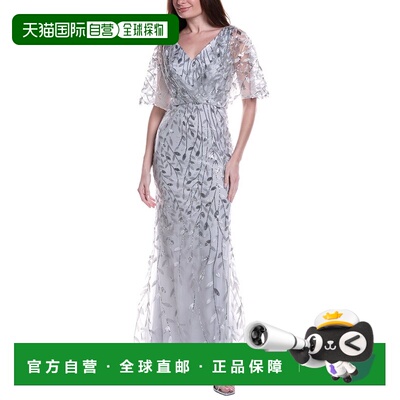自营Rene Ruiz Tulle Gown - silver 美国奥莱直发连衣裙长裙
