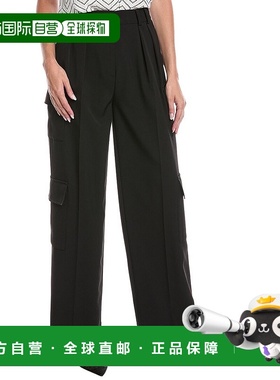 自营 Kenneth Cole前襟褶皱工装裤-黑色 美国奥莱直发休闲裤