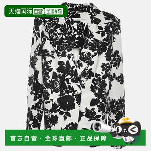 自营Marina Rinaldi Black/white Ottoman Print Single Breasted