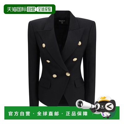 自营Balmain Wool Jackets And Women's Coat - black 美国奥莱直