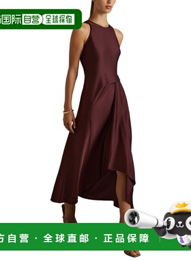 自营Reiss Micah Drape Occasion Dress - burgundy 美国奥莱直发