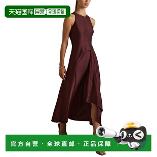 自营Reiss Micah Drape Occasion Dress - burgundy 美国奥莱直发