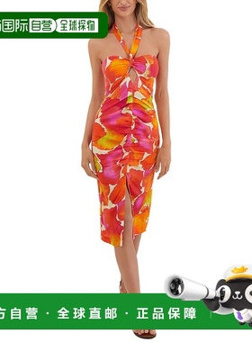 自营ViX Gal Natori Linen-Blend Midi Dress - multi 美国奥莱直