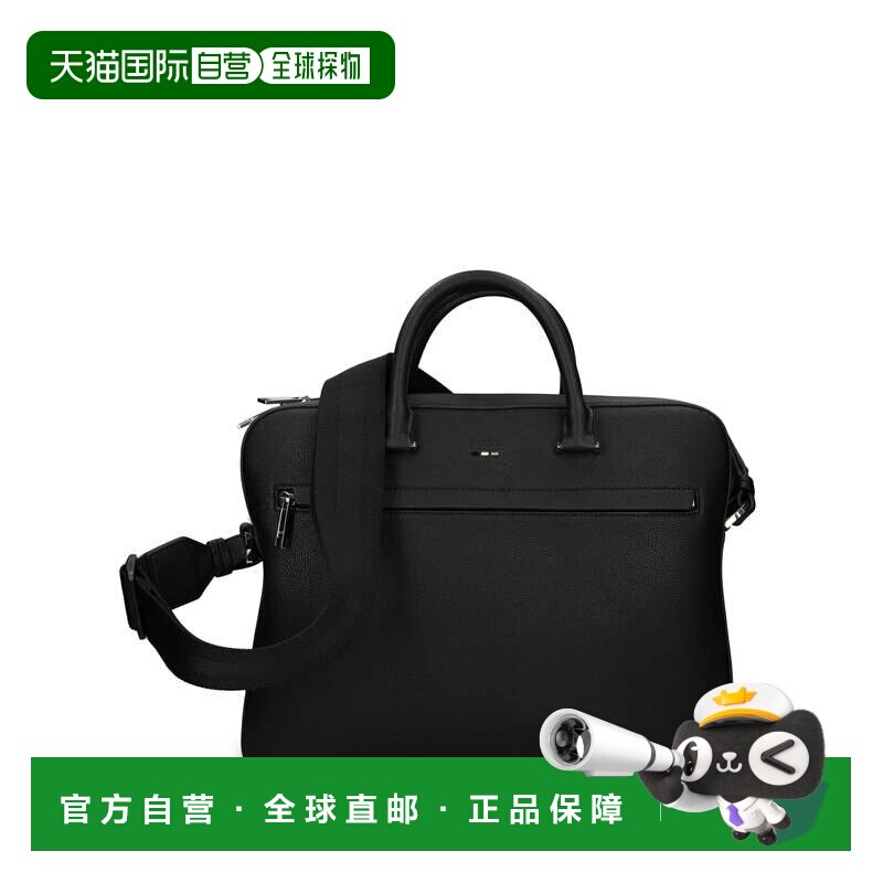 自营hugo boss双手柄长方形文件袋-黑色 美国奥莱直发手提包