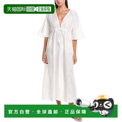 自营Natori Palm Caftan Dress - white 美国奥莱直发连衣裙