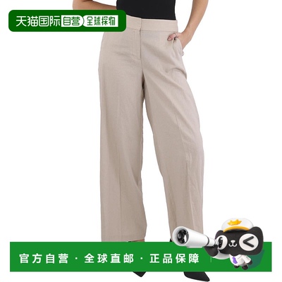 自营 tahari asl女式口袋人造丝阔腿长裤-沙 美国奥莱直发