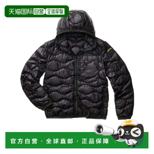 自营blauerQuilted Casual Black Jacket With Functional Detail