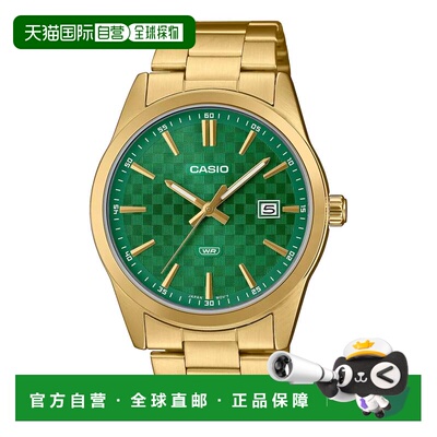 自营Casio Men’s Gold Watch with Green Dial - MTP-VD03G-3AUD