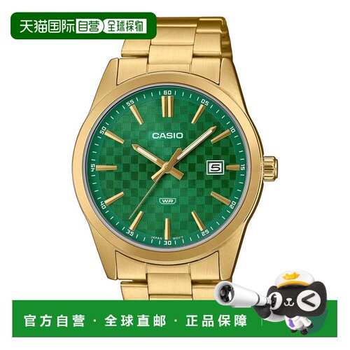 自营Casio Men’s Gold Watch with Green Dial - MTP-VD03G-3AUD