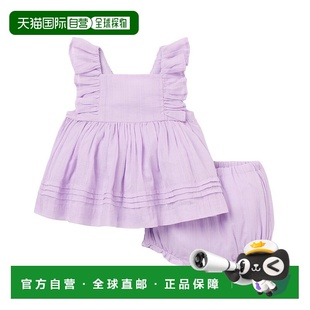 jackJanie和Jack and Ruffle Pintuck套装 美国 自营 紫色 janie