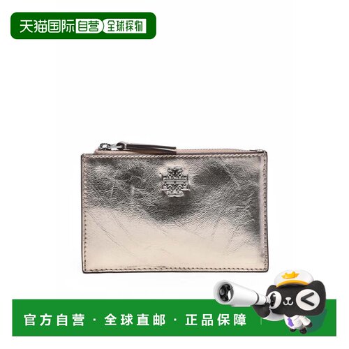 自营tory burch/汤丽柏琦Leather Cardholder - Gold - grey 美国
