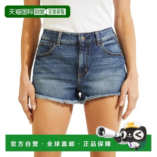 Blue Frayed Jean Denim Wash Fog Women Shorts Mom 自营Guess