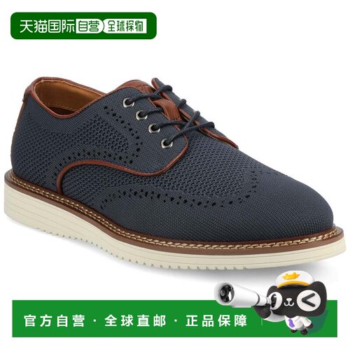 自营vance co.Vance Whitaker 休闲针织混合翼尖正装鞋 - 海军蓝