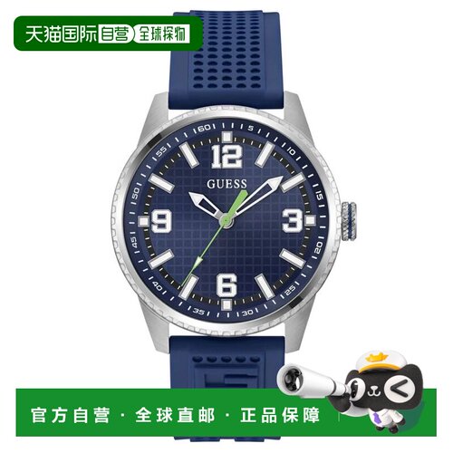 自营Guess Men's Varsity G Blue Dial Watch - blue 美国奥莱直