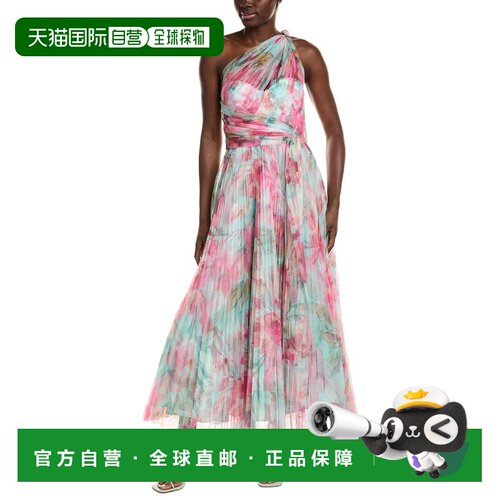自营Hutch Philippa褶皱网眼礼服-绿色 连衣裙长裙美国直发奥莱