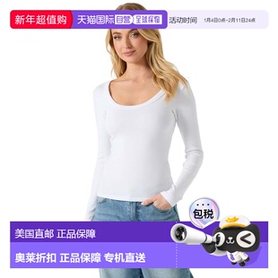 自营guessTylie Long-Sleeve Top - pure white 美国奥莱直发女装