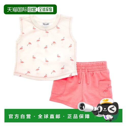 自营Splendid 2pc Flamingo Fun T-Shirt & Short Set - pink 美
