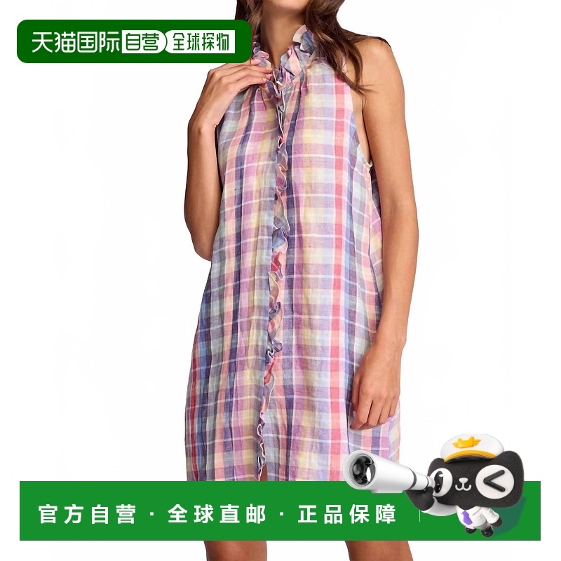 自营 sundays彩虹格子盖勒连衣裙 美国奥莱直发