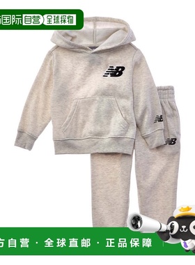 自营New Balance 2pc Fleece Hoodie & Jogger Set - brown 美国